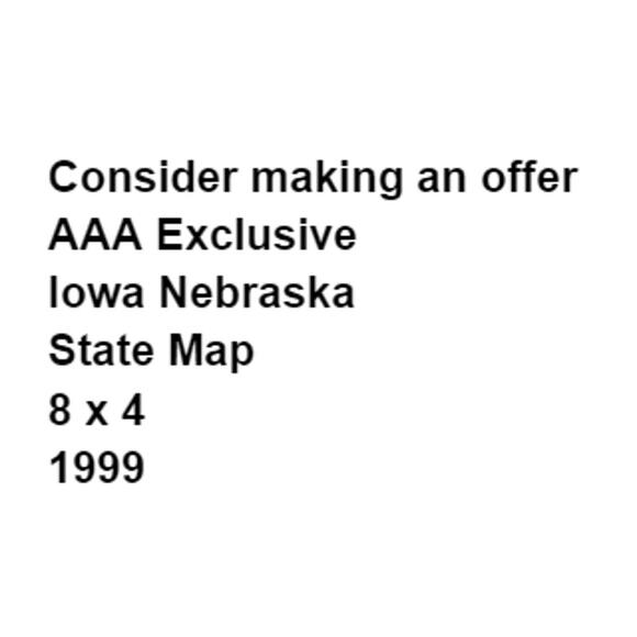 AAA Exclusive IA NE Map 1999 Ephemera Auto Travel Road Street Highway Location - Picture 2 of 4